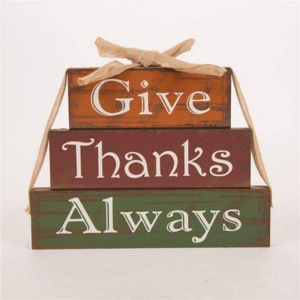 Give Thanks Wooden Block Decor - Picture 2 of 2